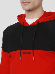 Van Heusen Flex Colourblocked Hooded Long Sleeves Pullover Sweatshirt