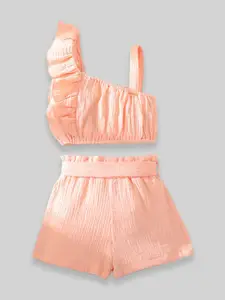 INCLUD Girls One Shoulder Top with Shorts