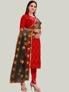 MANVAA Embroidered Gotta Patti Unstitched Dress Material