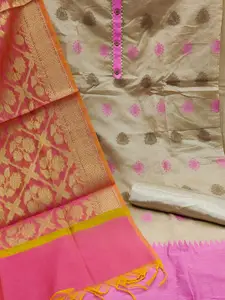 MANVAA Woven Design Banarasi Jacquard Unstitched Dress Material