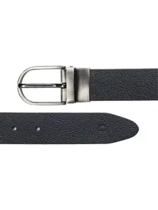 CRUSSET Men Textured Leather Reversible Formal Belt