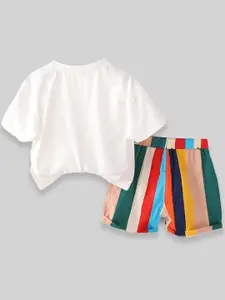 INCLUD Boys Striped T-shirt With Shorts