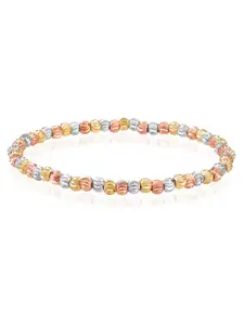 Peora Gold-Plated Beaded Elasticated Bracelet