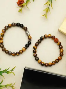 EL REGALO Men Set Of 2 Beaded Elasticated Bracelets