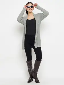 CREATIVE LINE Self Design Knitted Longline Woolen Shrug