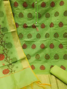 MANVAA Ethnic Motifs Woven Design Banarasi Jacquard Unstitched Dress Material