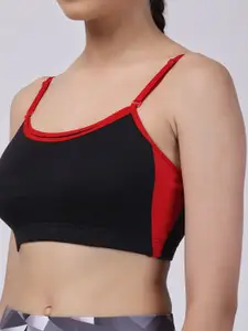 Floret Pack of 2 Colourblocked Full Coverage Removable Padding Training Sports Bra