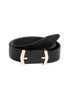 The Roadster Lifestyle Co. Men Black Textured Leather Belt