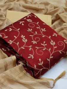 MANVAA Floral Embroidered Unstitched Dress Material