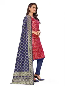 MANVAA Woven Design Zari Unstitched Dress Material