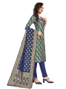 MANVAA Ethnic Motifs Woven Design Zari Unstitched Dress Material