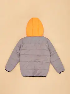 YU by Pantaloons Boys Colourblocked Hooded Long Sleeves Padded Jacket