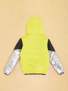 YU by Pantaloons Boys Colourblocked Hooded Long Sleeves Padded Jacket