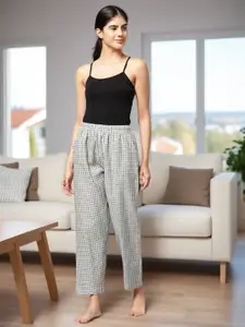 Kryptic Women Checked Pure Cotton Lounge Pants