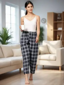 Kryptic Women Checked Pure Cotton Lounge Pants