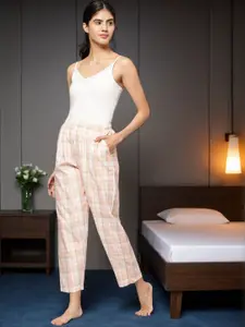Kryptic Women Checked Pure Cotton Lounge Pants