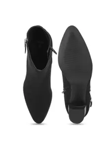 yoho Women Mid Top Pointed Toe Block Heel Regular Boots