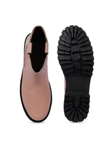 yoho Women Mid Top Platform Heeled Chelsea Boots