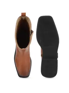 yoho Women High -Top Square Toe Platform -Heeled Regular Boots