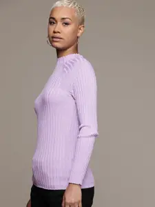 Roadster Women Self Design Pullover Sweater