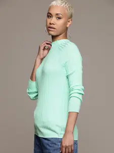 Roadster Women Self Design Pullover Sweater