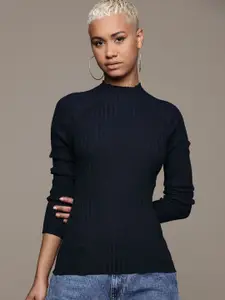 Roadster Women Self Design Pullover Sweater