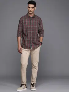 Allen Solly Sport Pure Cotton Custom Slim Fit Checked Casual Shirt