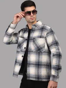 Dlanxa Spread Collar Checked Wool Shacket