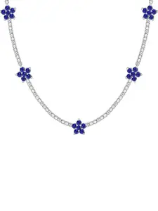 GIVA Rhodium-Plated Sterling Silver Necklace