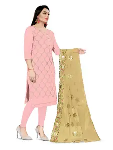 MANVAA Floral Embroidered Unstitched Dress Material