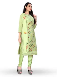 MANVAA Floral Printed Gotta Patti Unstitched Dress Material