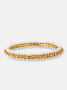 ATIBELLE Set Of 6 Gold-Plated Pearl Beaded Bangles