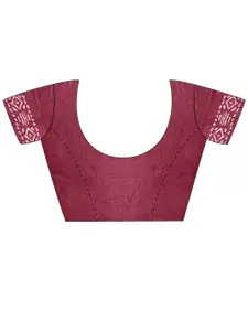 Saree mall Block Print Mirror Work Poly Cotton Saree