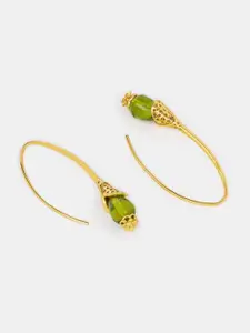 SHAYA Gold-Plated 925 Sterling Silver Beaded Contemporary Hoop Earrings