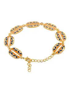 Voylla Zulu Nkosazana Gold-Plated Interlinked Enamelled Link Bracelet