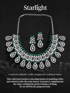 Voylla Silver-Plated CZ Studded Finger Ring