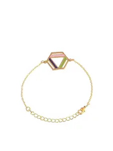 Voylla Benzene Gold-Plated Link Enamelled Bracelet