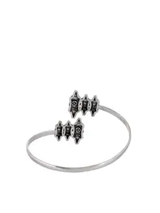 Voylla Zulu Makena Silver-Plated Open Cuff Bracelet