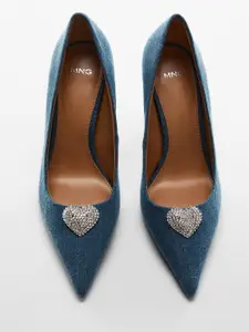 MANGO Party Embellished Stiletto Heel Pumps