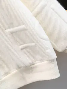 StyleCast Boys White & Black Self Design T-shirt with Pyjamas