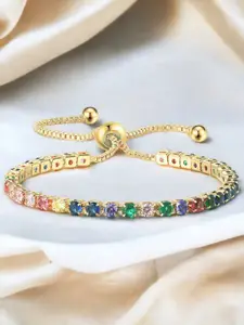 Jewels Galaxy Cubic Zirconia Gold-Plated Wraparound Bracelet