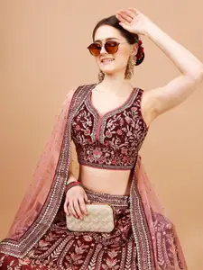 SAPTRANGI Embroidered Ready to Wear Lehenga & Blouse With Dupatta