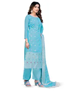 MANVAA Ethnic Motif Woven Design Banarasi Unstitched Dress Material