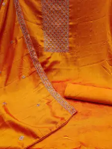 MANVAA Embroidered Pure Silk Unstitched Dress Material