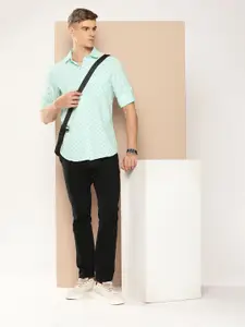 encore by INVICTUS Geometric Printed Roll-Up Sleeves Casual Shirt