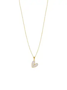 DressBerry Gold-Plated Artificial Stone Studded Heart-Shaped Pendant