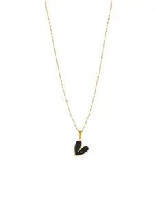 DressBerry Gold-Plated Heart shaped Pendant With Chain