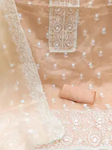 MANVAA Floral Embroidered Unstitched Dress Material