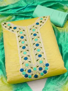 MANVAA Ethnic Motifs Embroidered Thread Work Unstitched Dress Material