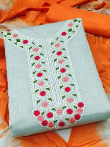 MANVAA Sea Floral Embroidered Unstitched Dress Material